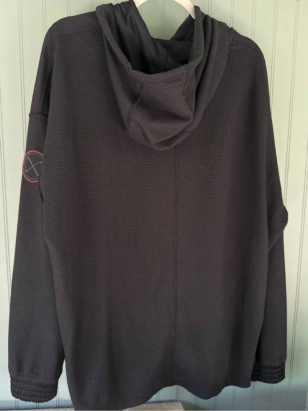 Nike Black Hooded Waffle-Knit Pullover Sweatshirt - Picture 2 of 6